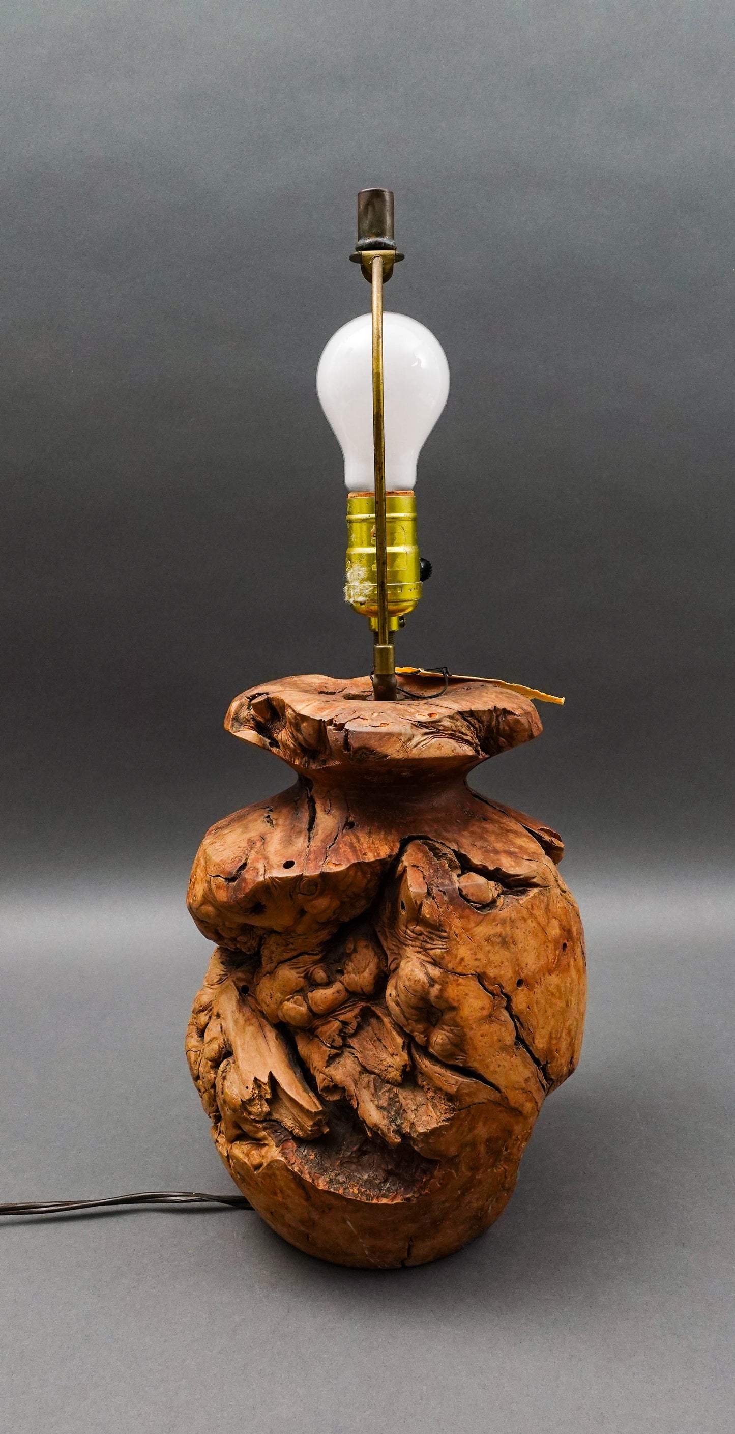 Manzanita Designs California Vintage Free Form Burl Root Wood Table Lamp