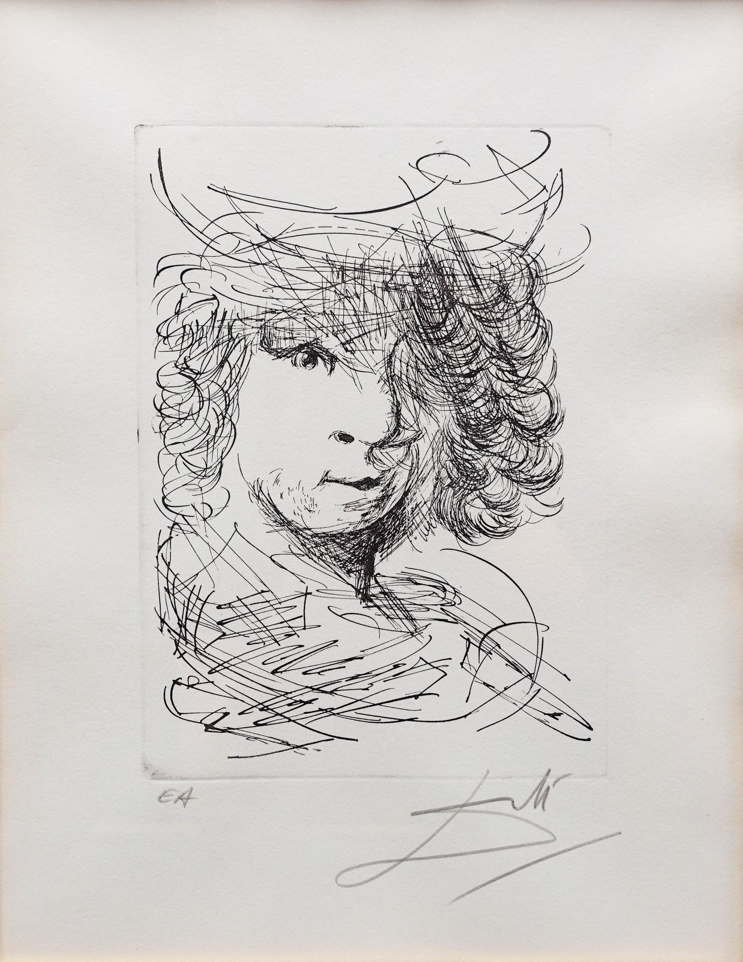 Salvador Dali Signed Rembrandt Van Rijn Etching Immortals Of Art Artist Edition