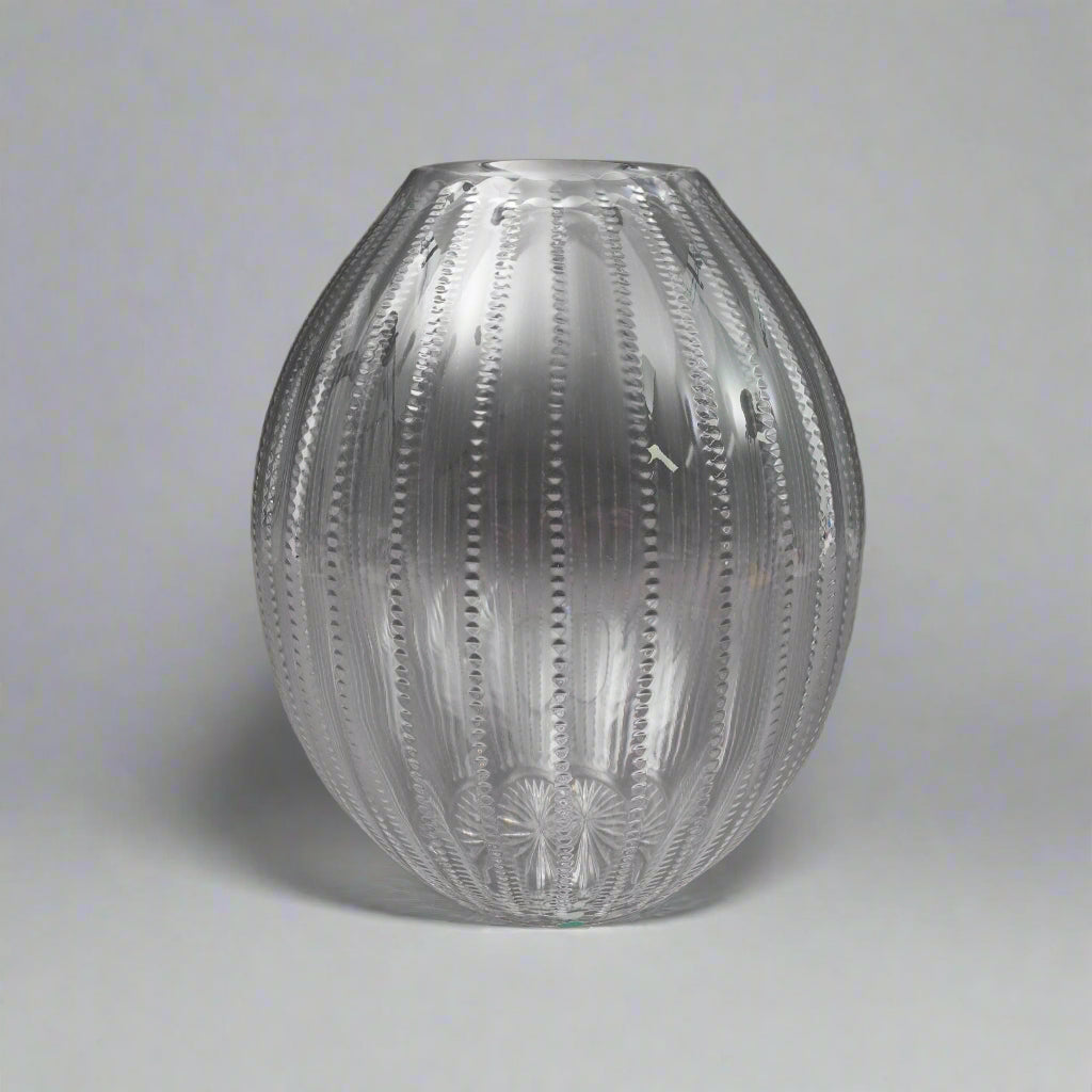 William Yeoward "Inez" For Tiffany & Co. Large Spherical Crystal Vase 11"