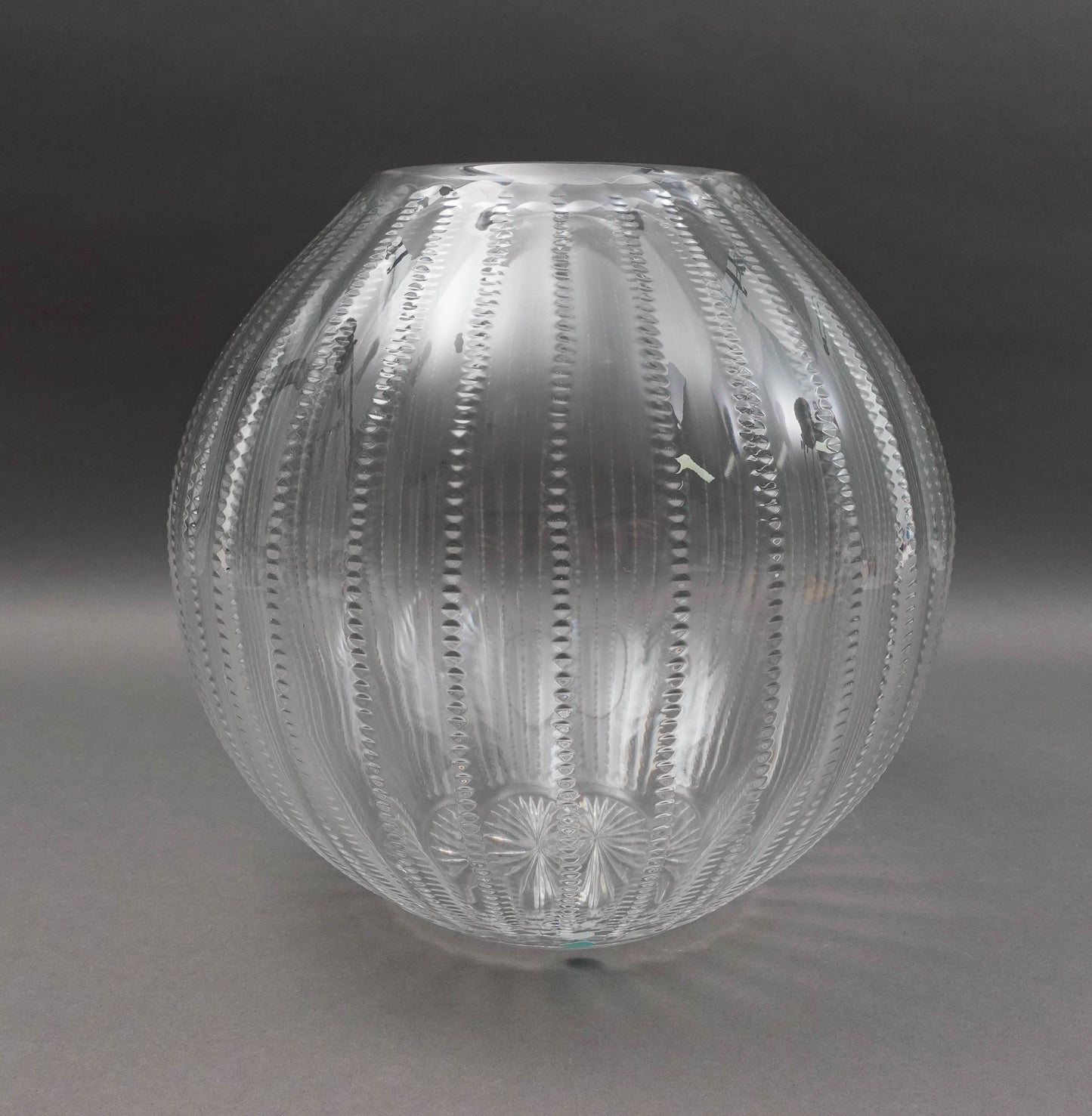 William Yeoward "Inez" For Tiffany & Co. Large Spherical Crystal Vase 11"