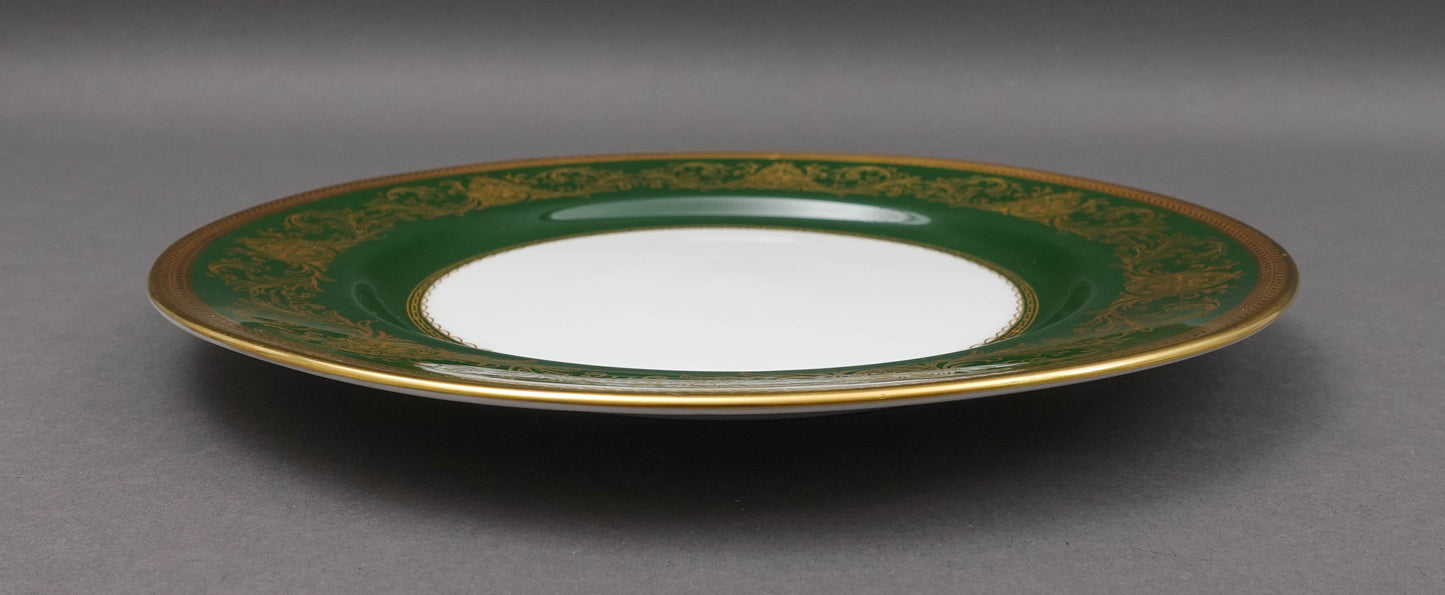 Aynsley England Imperial 193 Laurel Green Gold 8" Salad Plates Set Of 6