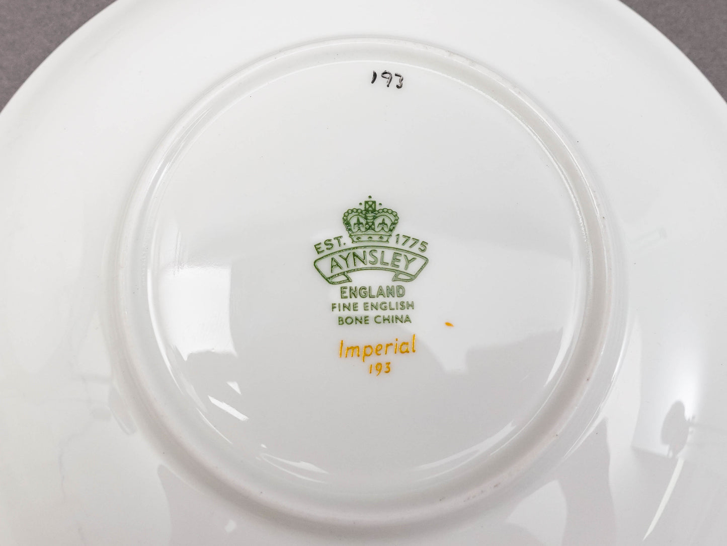 Aynsley England Imperial 193 Laurel Green Gold Cup & Saucer Set
