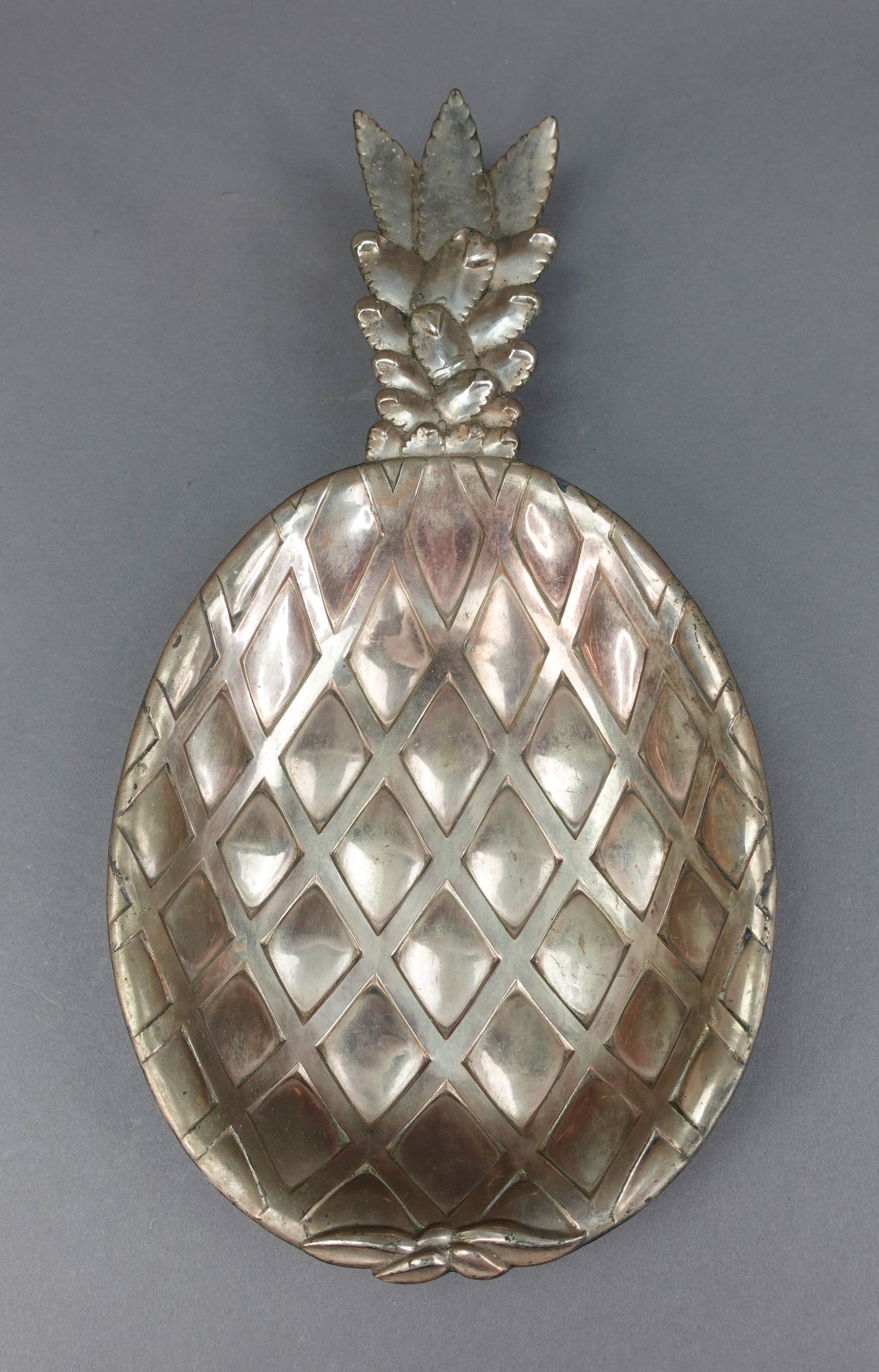 Eleanor Claire Vintage Silver Plate Pineapple Large Tray Dish 15 1/2"