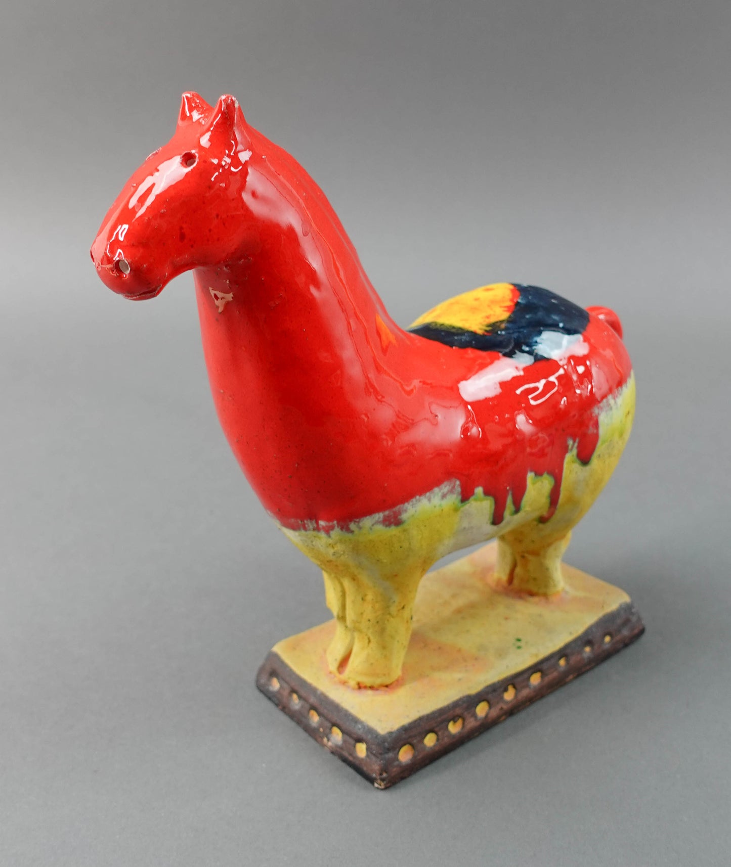 Ivo De Santis Gli Etruschi Raymor MCM Italian Art Pottery Orange Horse Figurine