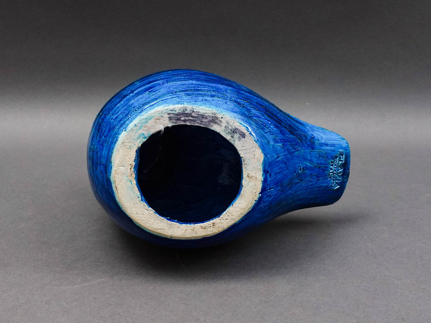 Bitossi Aldo Londi Flavia Montelupo Italy Rimini Blue Owl Bird Pottery Sculpture