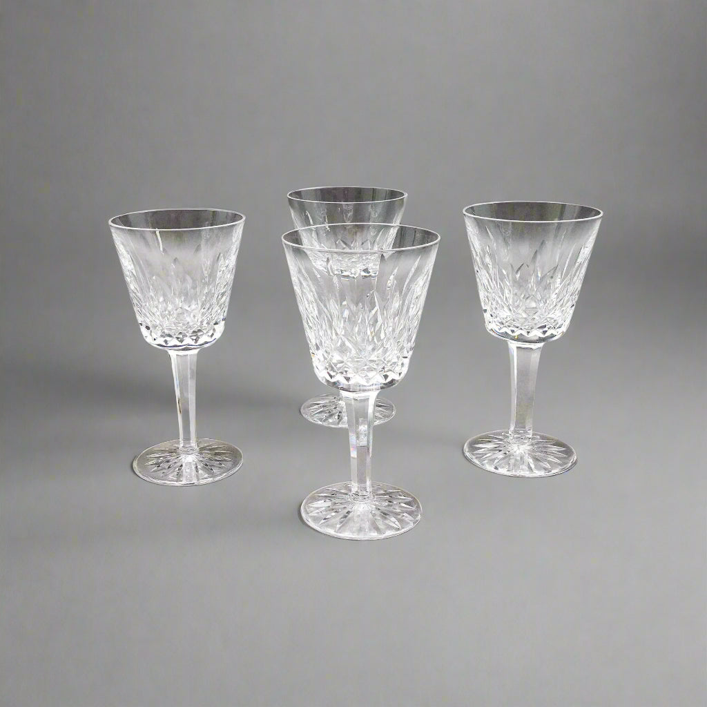 Waterford Crystal Lismore 5 7/8" Claret Wine Glasses Set Of 4