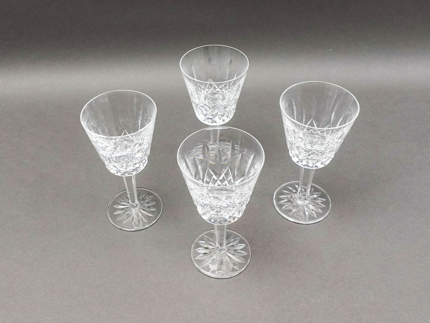 Waterford Crystal Lismore 5 7/8" Claret Wine Glasses Set Of 4