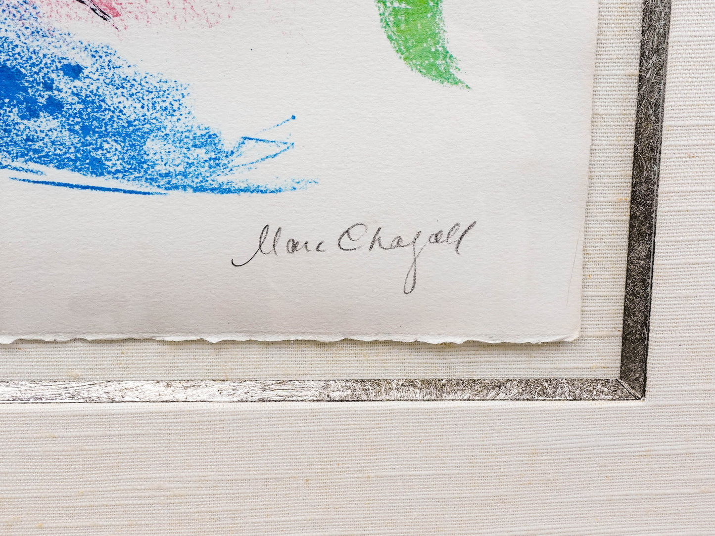 Marc Chagall (1887-1985) Signed Les Amoureux Au Soleil Rouge Lithograph H.C.