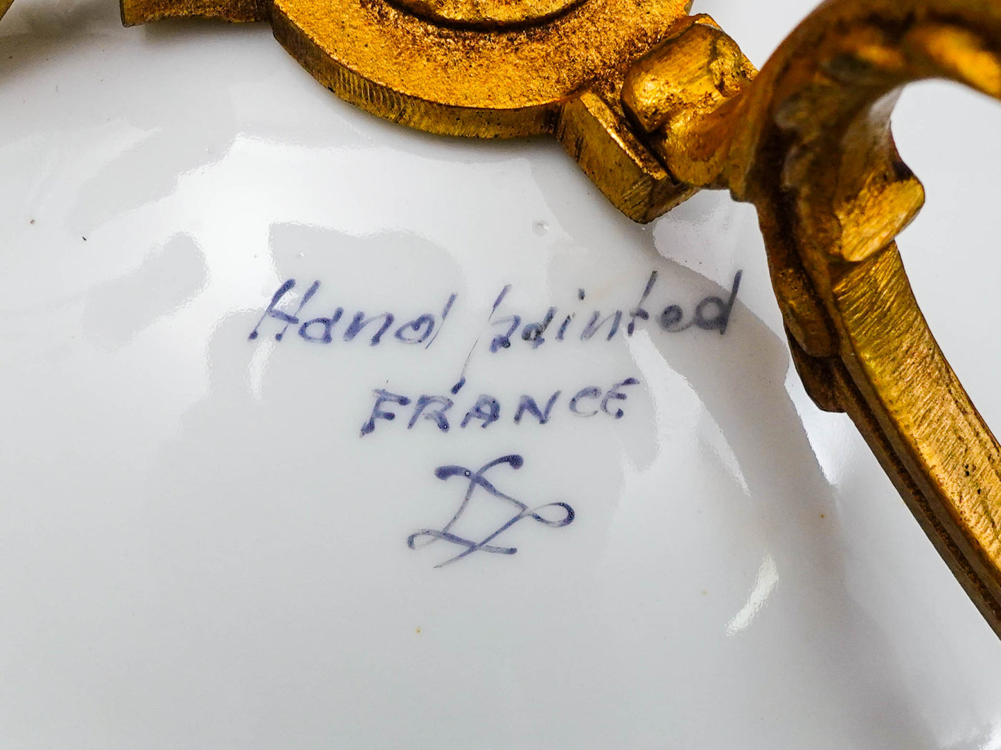 Sevres France Antique Fragonard Hand Painted Porcelain Bronze Ormolu Tazza Bowl