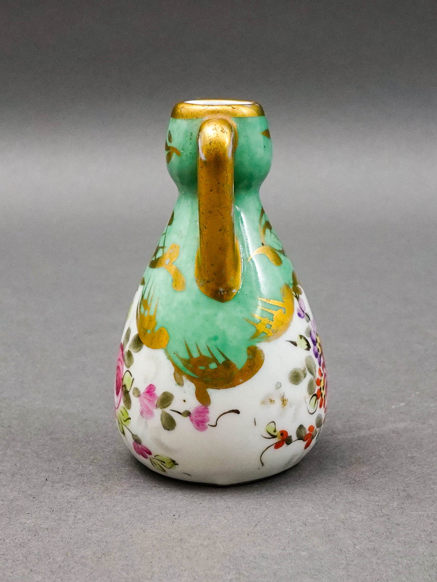 Sevres France Antique Hand Painted Floral Porcelain Miniature Bud Vase 3"