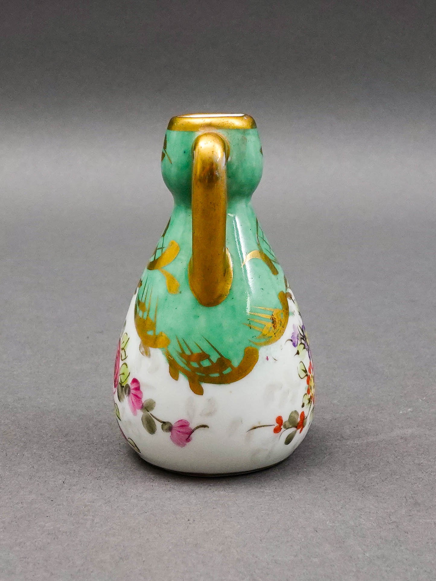 Sevres France Antique Hand Painted Floral Porcelain Miniature Bud Vase 3"
