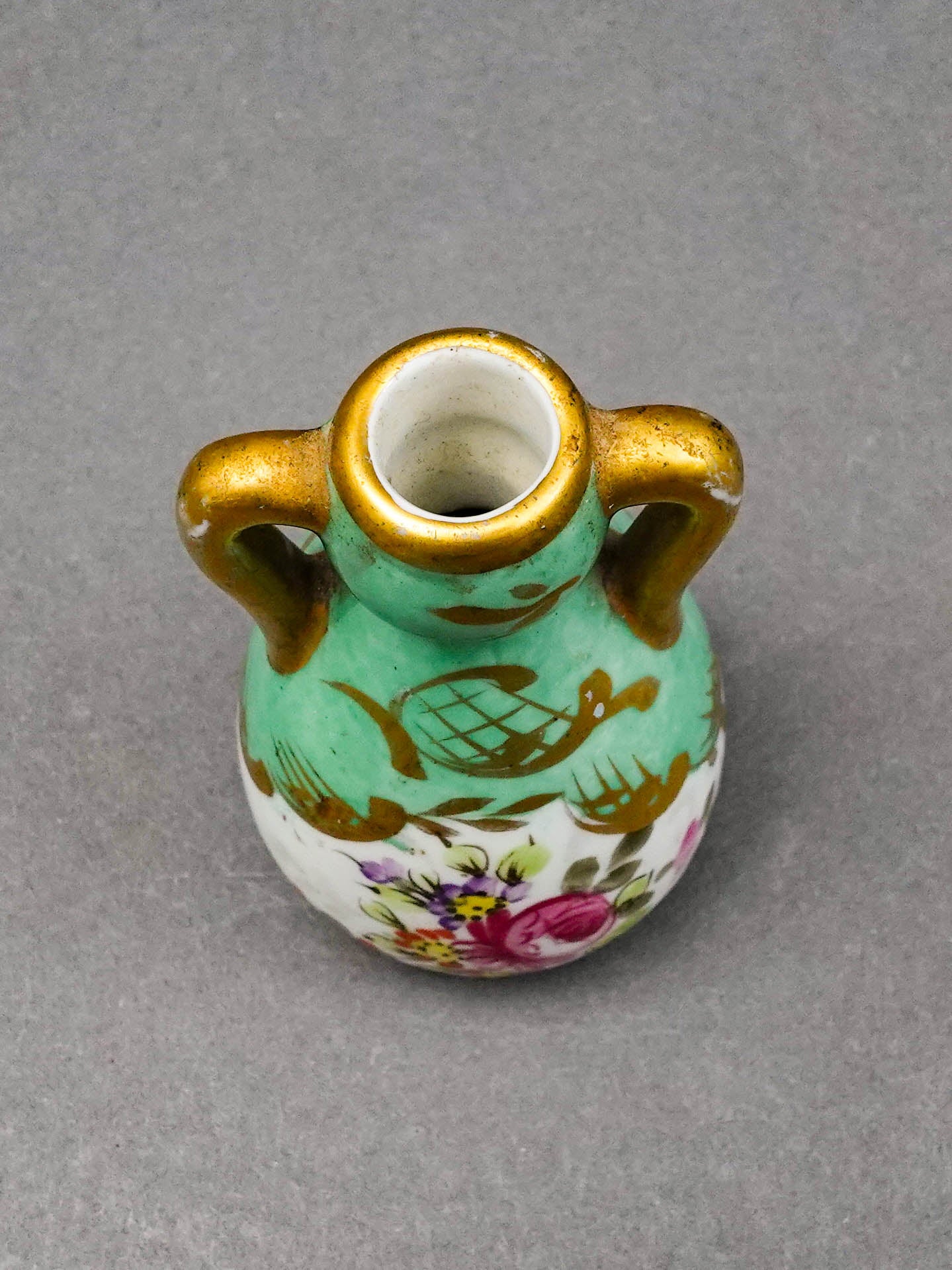 Sevres France Antique Hand Painted Floral Porcelain Miniature Bud Vase 3"