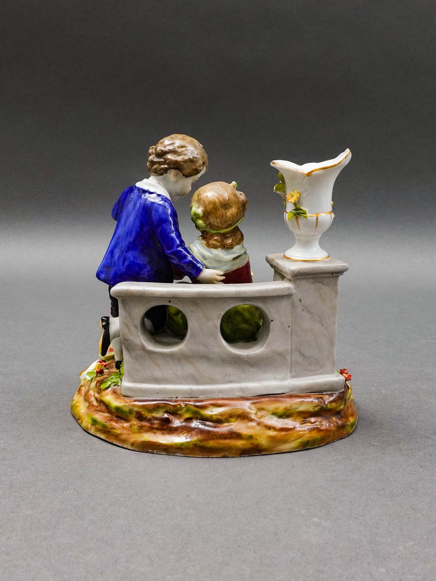 Von Schierholz Germany Antique Boy & Girl With Lamb Porcelain Figurine 275