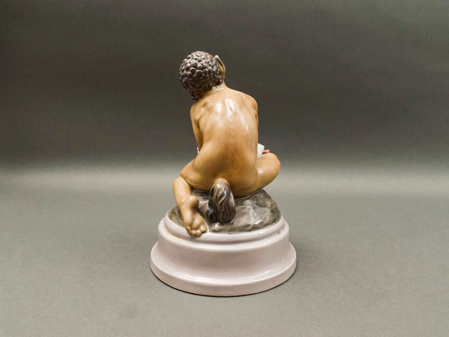 Dahl Jensen Denmark Signed Faun With Ducklings 1198 Porcelain Figurine 9 3/4"
