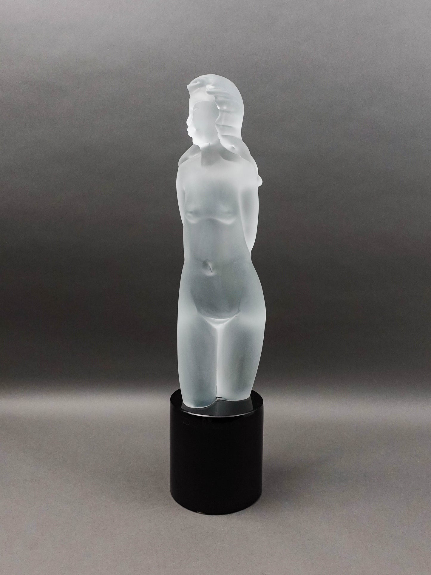 Dino Rosin (Italian, 1948) Female Woman Frosted Murano Art Glass Sculpture 26"