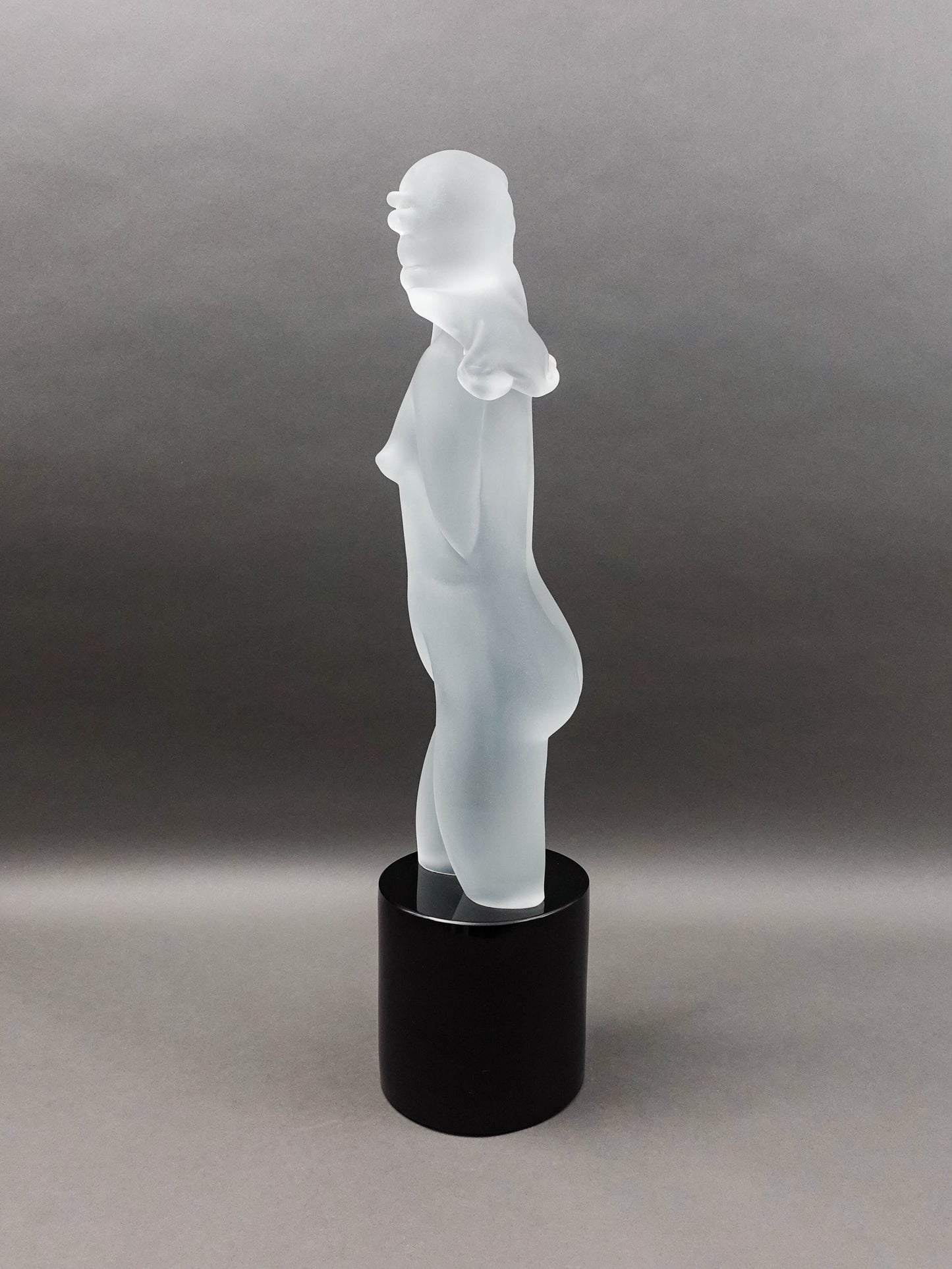 Dino Rosin (Italian, 1948) Female Woman Frosted Murano Art Glass Sculpture 26"