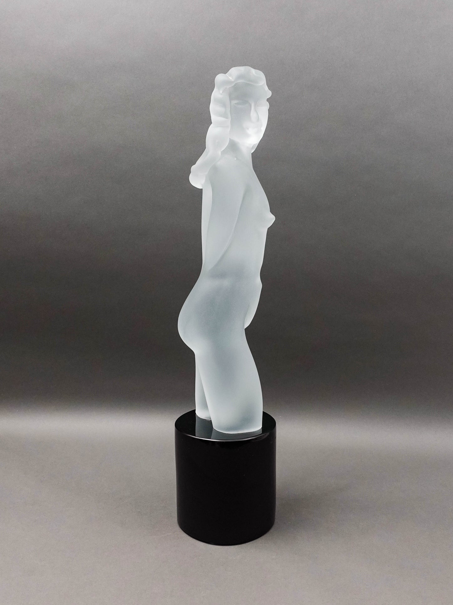 Dino Rosin (Italian, 1948) Female Woman Frosted Murano Art Glass Sculpture 26"