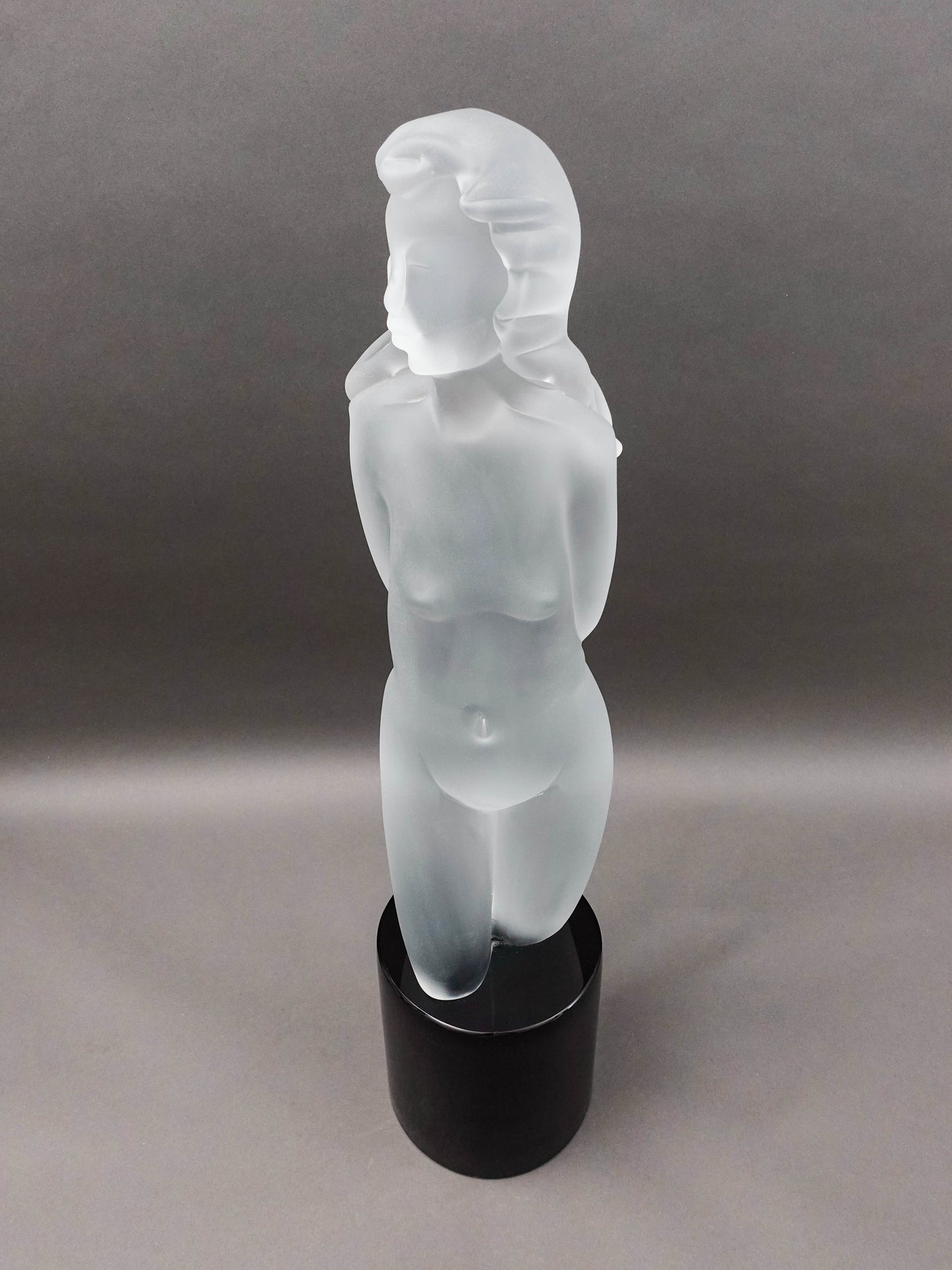 Dino Rosin (Italian, 1948) Female Woman Frosted Murano Art Glass Sculpture 26"