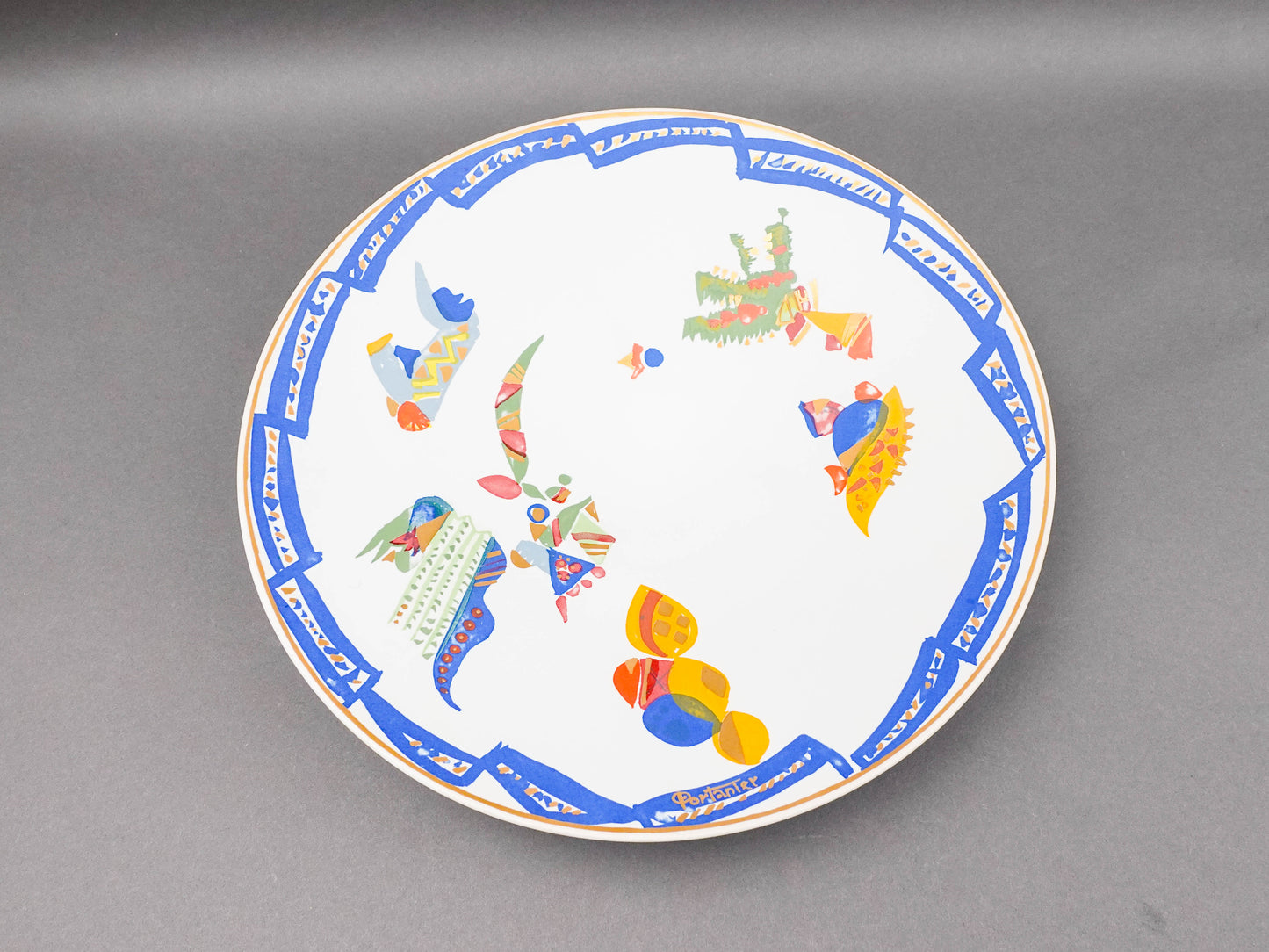Rosenthal Germany Gilbert Portanier Large Pottery Wall Centerpiece Bowl 14.25"