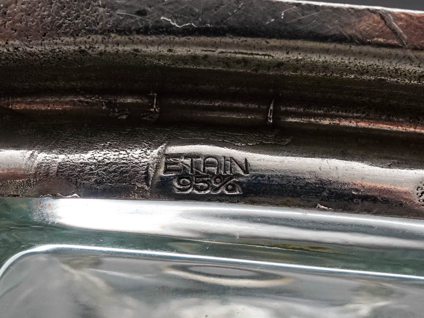 Brescia Peltro Italy Grape Pewter Etain Zinn 95% Crystal Glass Whiskey Decanter