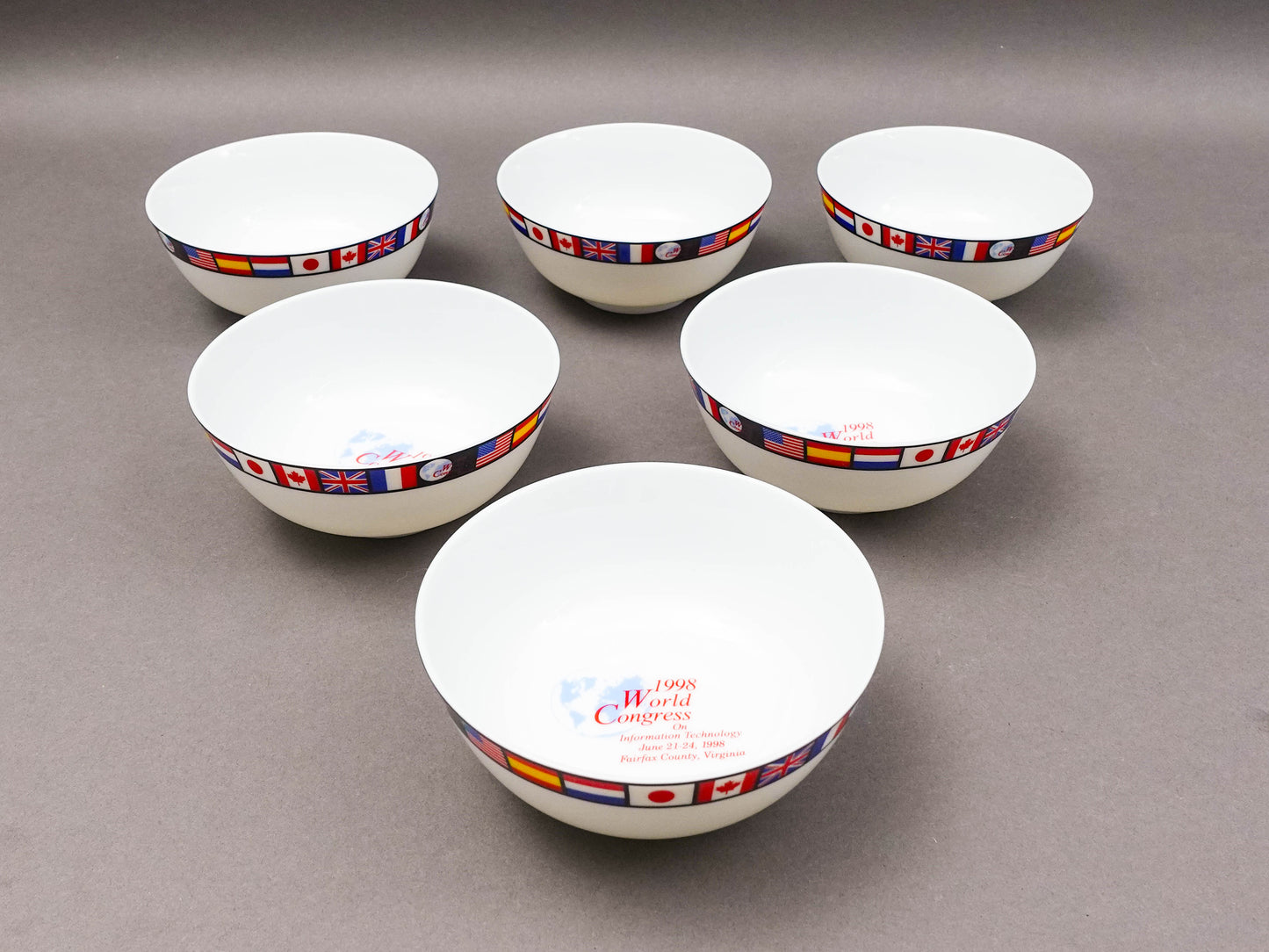 Tiffany & Co Japan 1998 World Congress On Information Technology Bowls Set Of 6