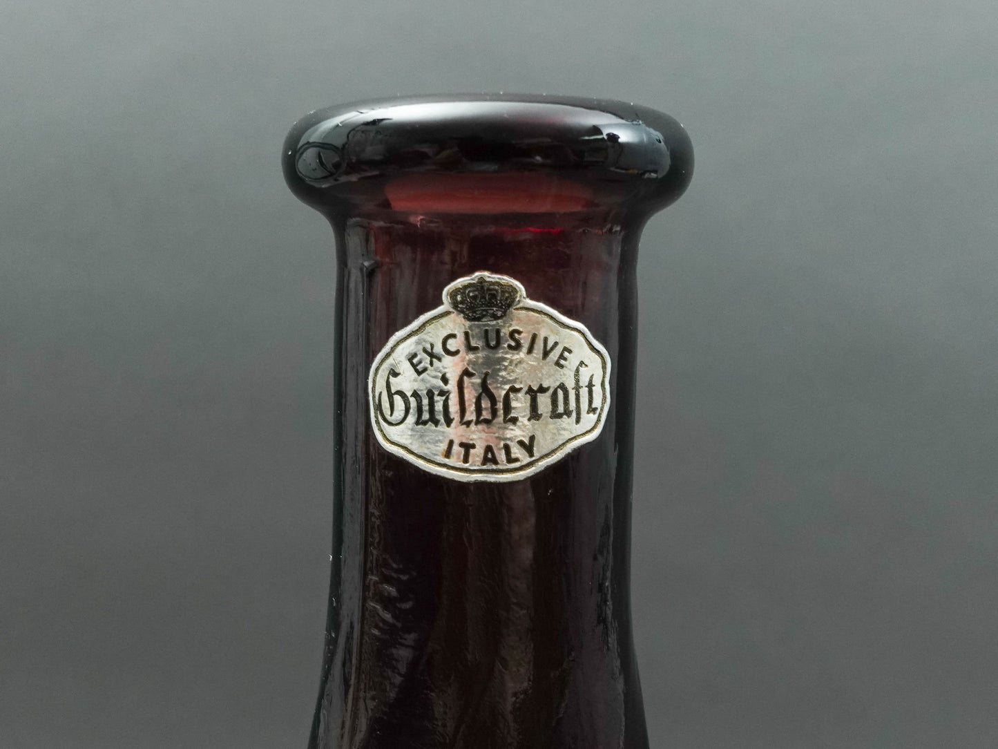 Guildcraft Italy MCM Amethyst Empoli Glass Decanter Genie Bottle 22 3/4"