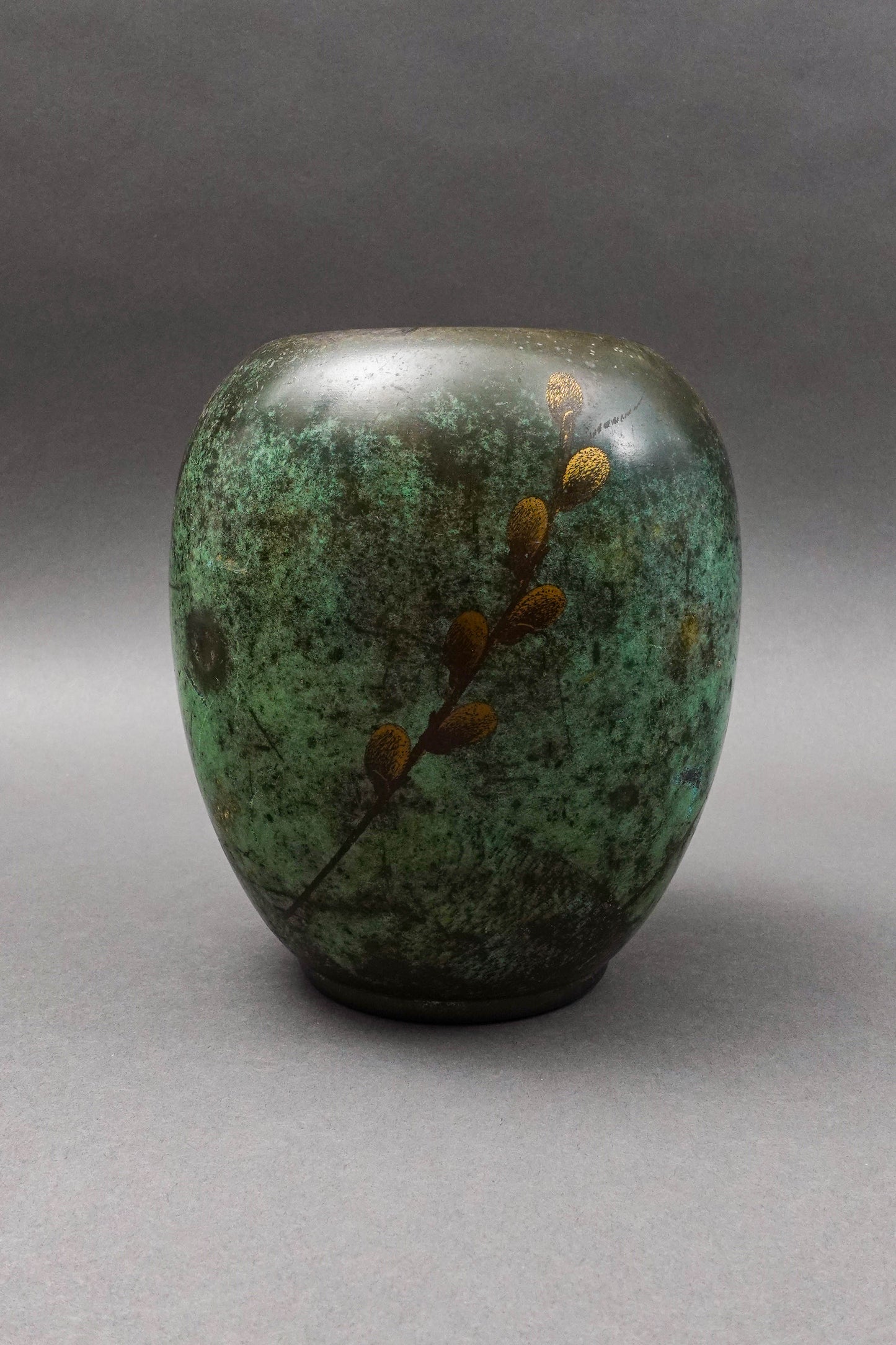 WMF Ikora Germany Paul Haustein Art Deco Patinated Bronze Willow Branch Vase