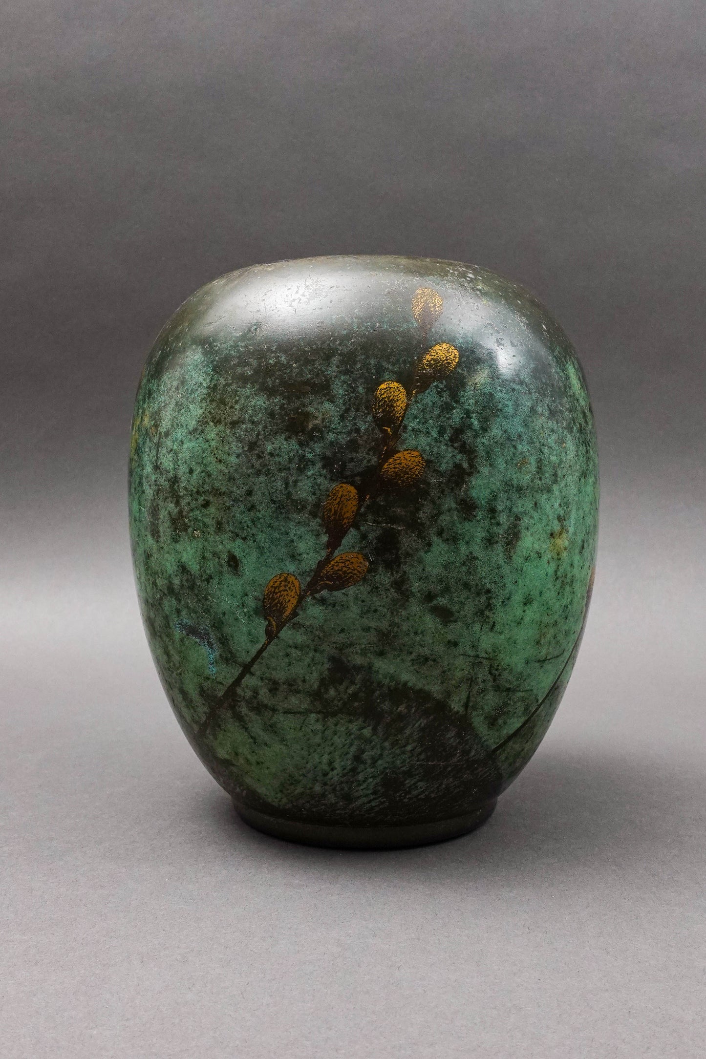 WMF Ikora Germany Paul Haustein Art Deco Patinated Bronze Willow Branch Vase