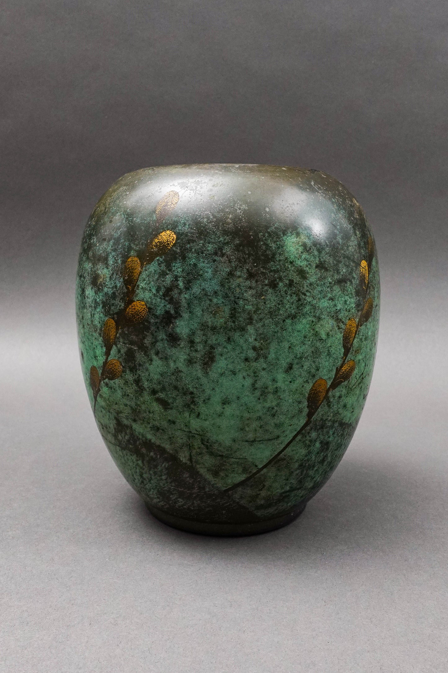 WMF Ikora Germany Paul Haustein Art Deco Patinated Bronze Willow Branch Vase