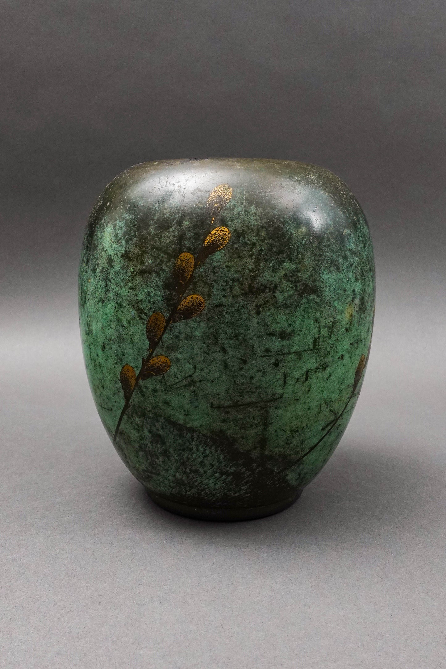 WMF Ikora Germany Paul Haustein Art Deco Patinated Bronze Willow Branch Vase