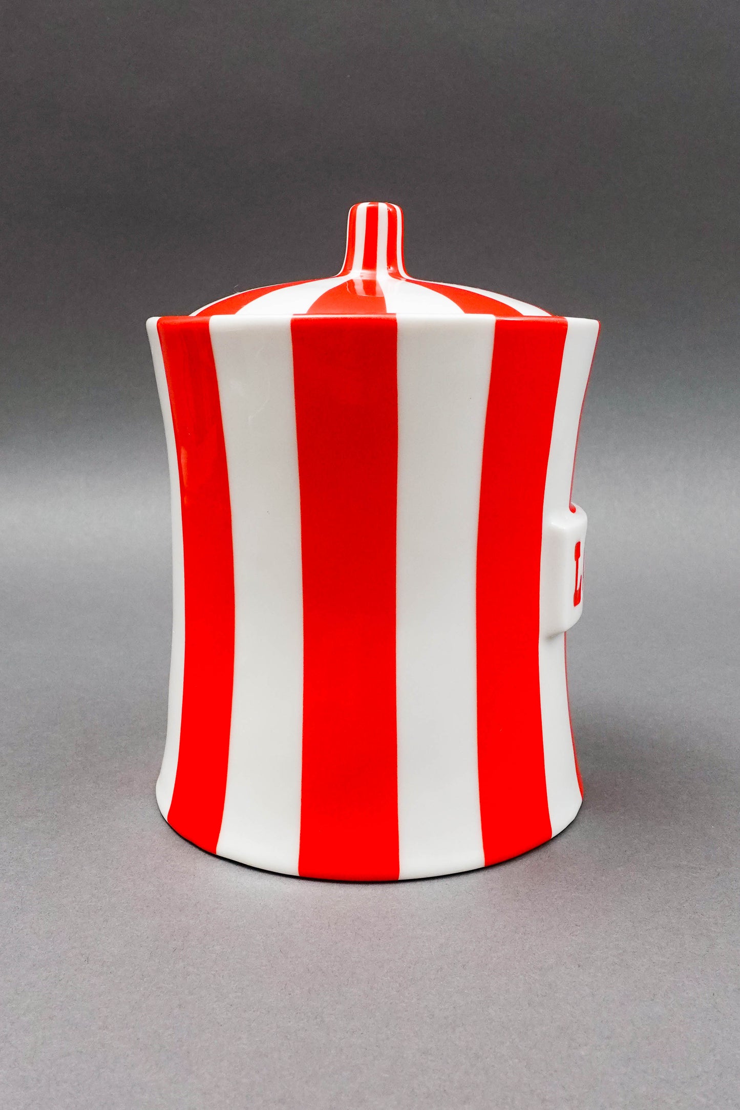 Jonathan Adler Vice Collection Love Red White Striped Ceramic Canister Jar