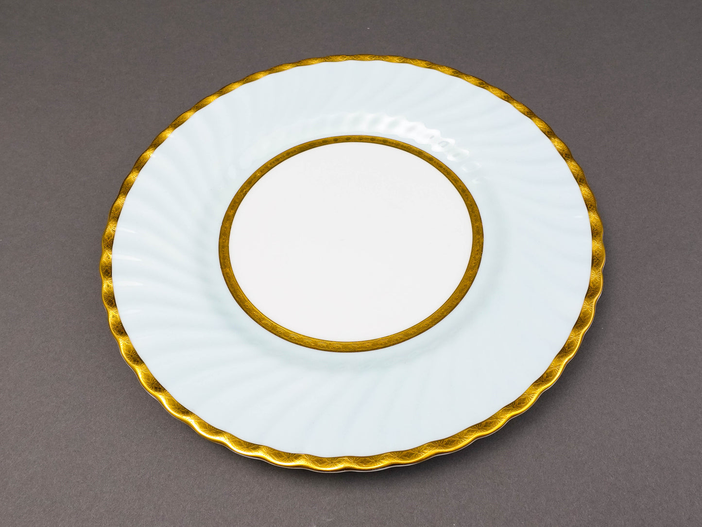 Minton England H5200 Gold Encrusted Light Blue Embassy Dinner Plate Set Of 6