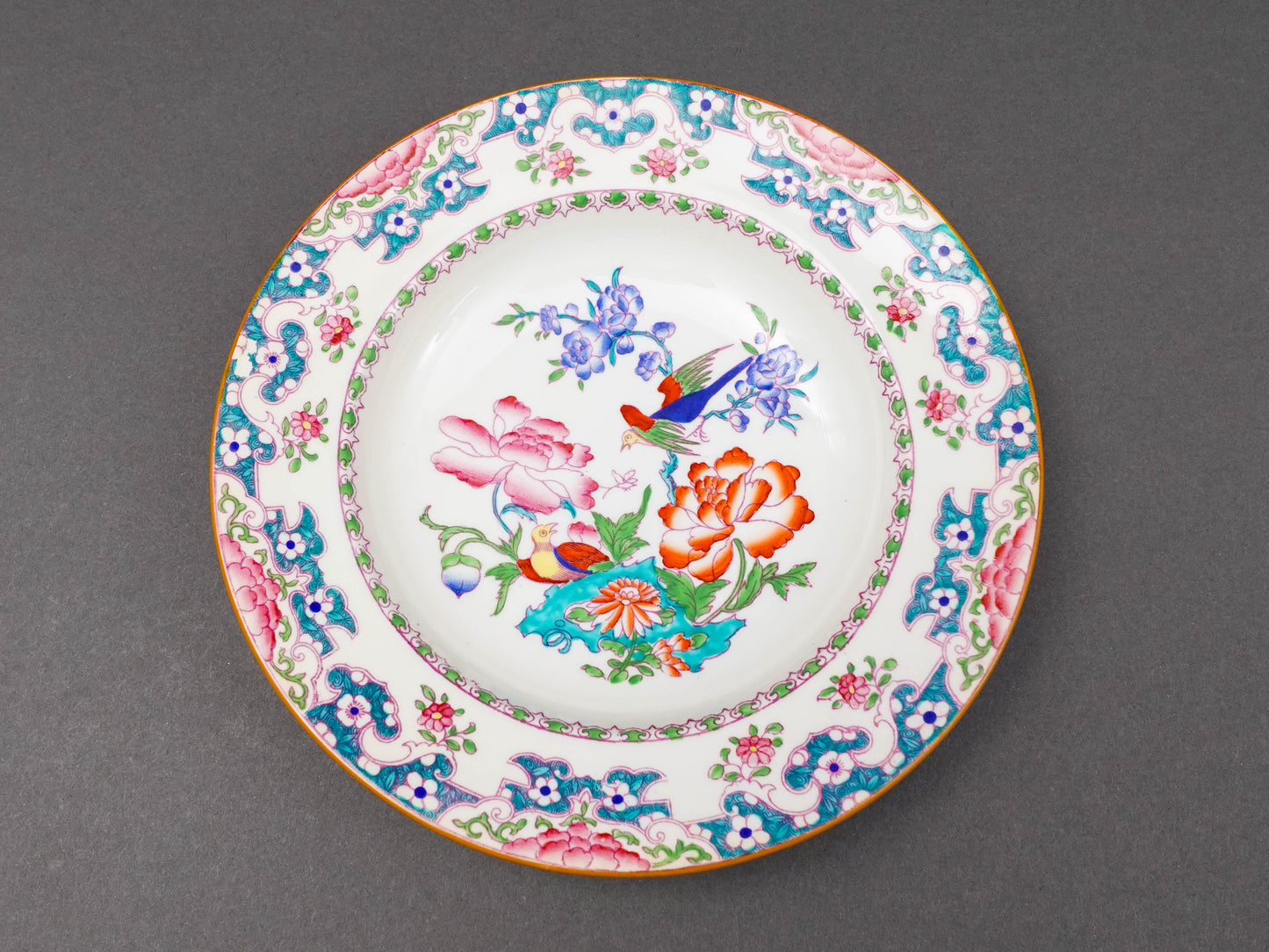Minton England For Tiffany & Co. B894 Floral Bird Rimmed Soup Bowl Set Of 7