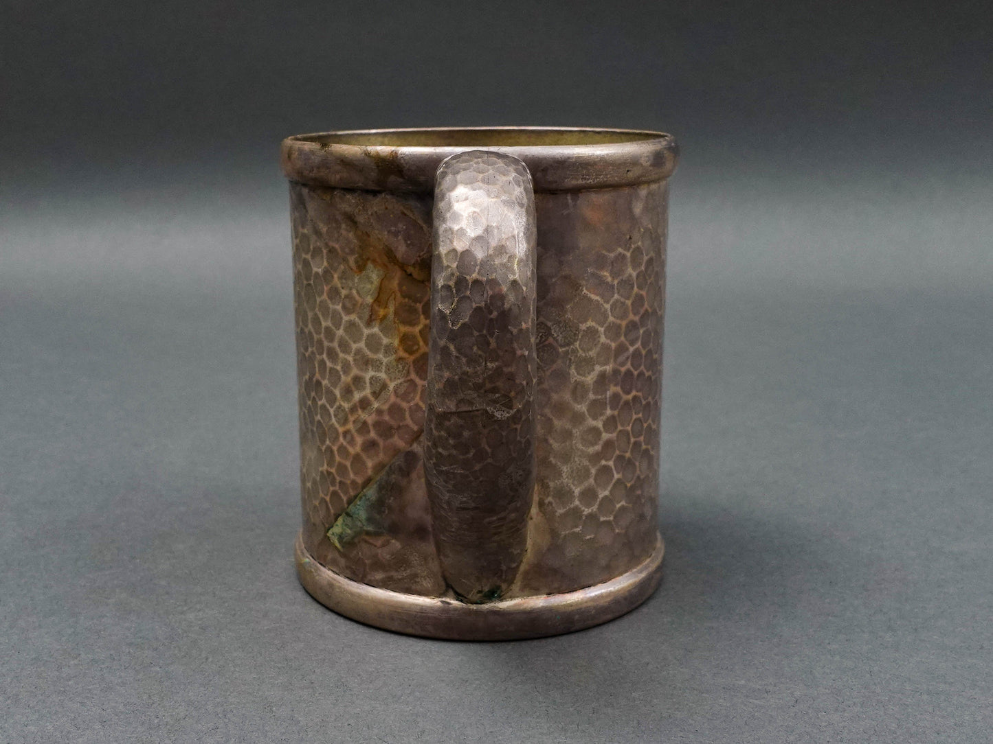 Tiffany & Co Antique Hammered Sterling Silver Child's Baby Mug Cup 1884 (Read)