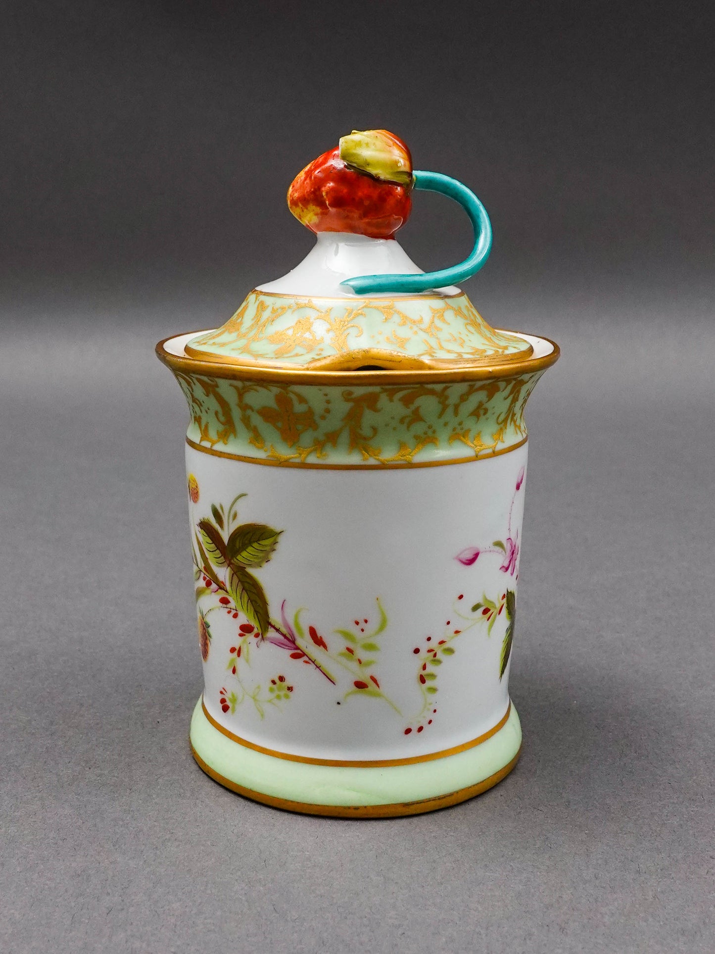 Sevres Modele et Decoration Exclusive A La Main French Porcelain Jam Jar (Read)