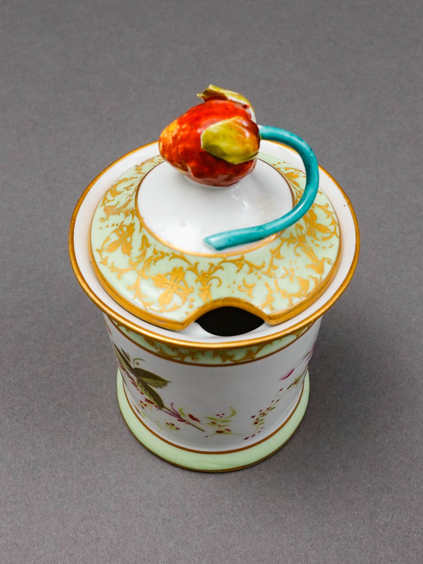 Sevres Modele et Decoration Exclusive A La Main French Porcelain Jam Jar (Read)