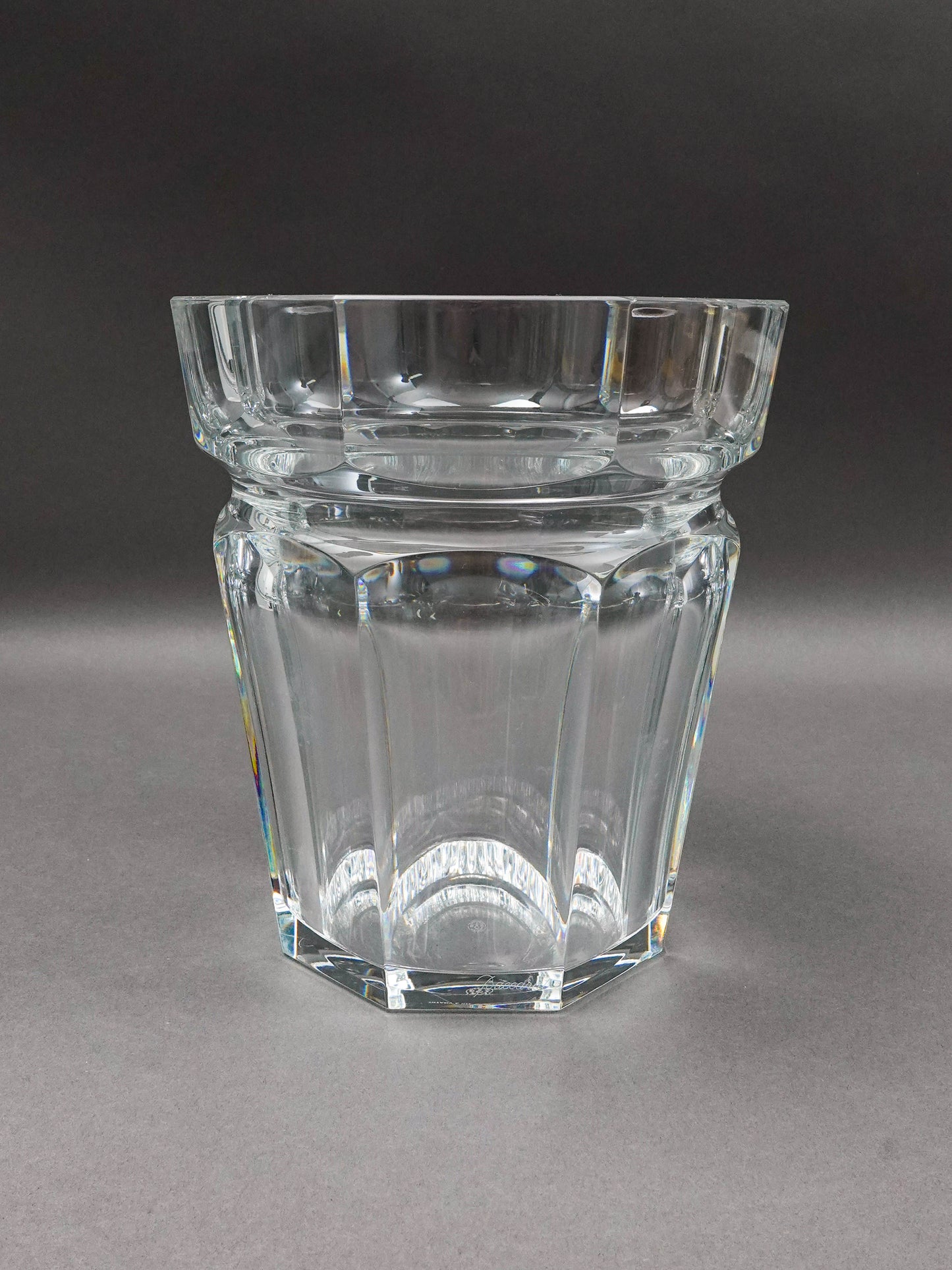 Baccarat Crystal France Tiffany & Co. Harcourt Champagne Ice Bucket 9" (Read)
