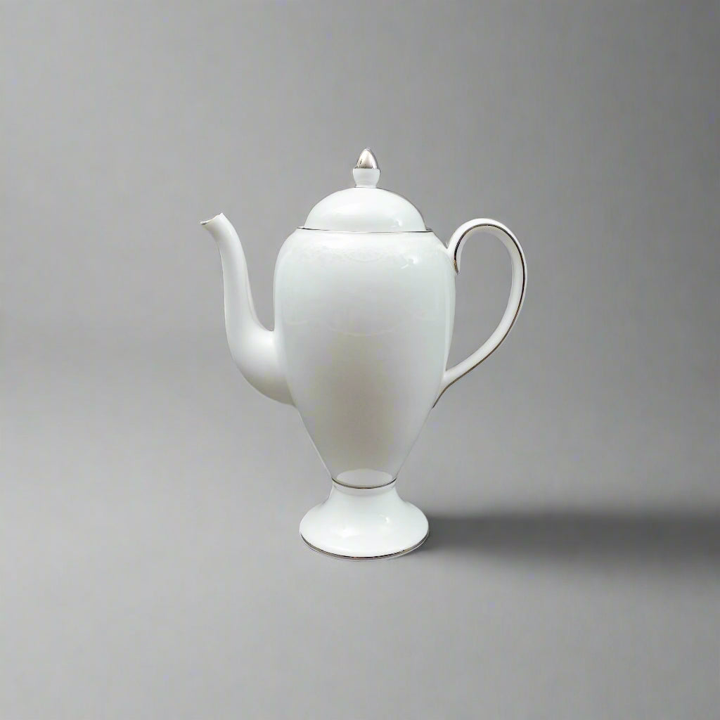 Wedgwood England St. Moritz White Platinum Bone China Beverage Coffee Tea Pot