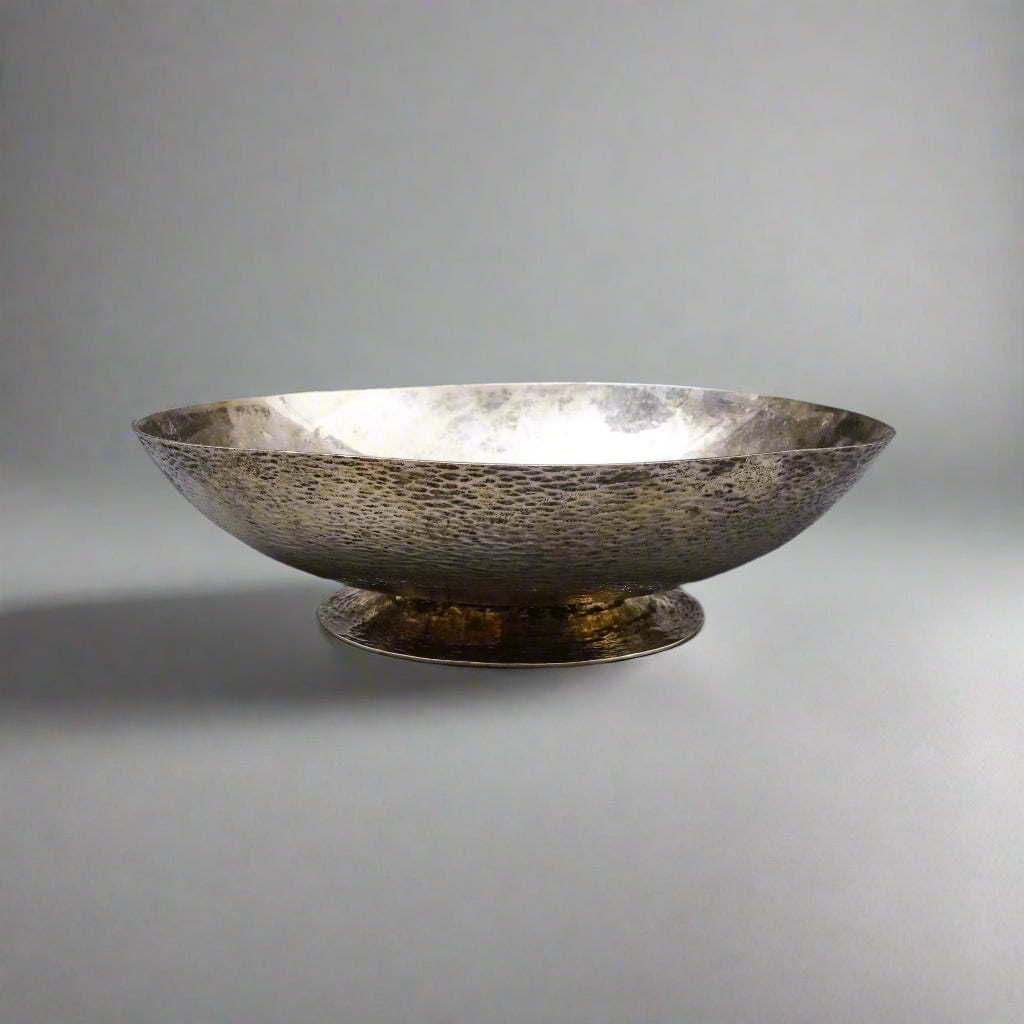 Zacatecas Vintage Mexican 925 Sterling Silver Modernist Textured Bowl 452 Grams