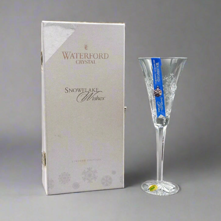 Waterford Crystal Snowflake Wishes "Goodwill "Clear Glass Champagne Flute (Read)