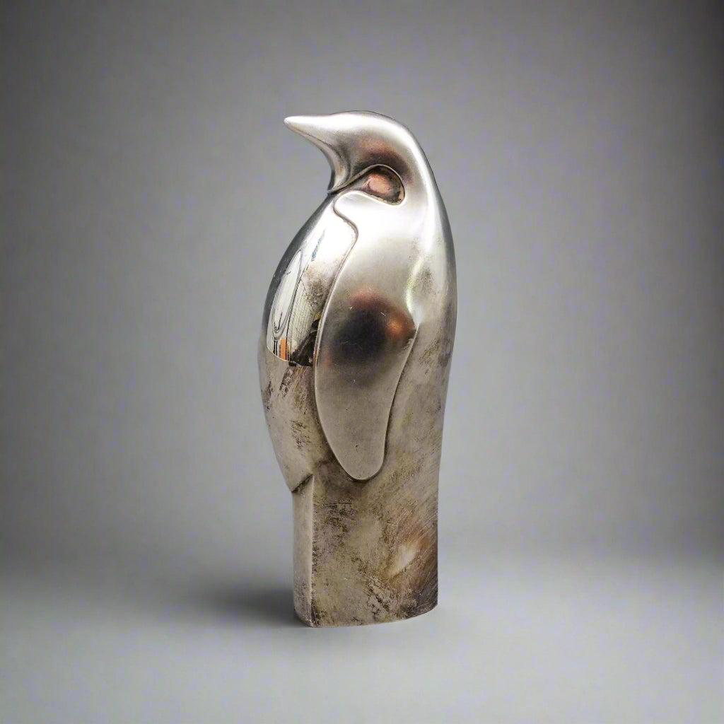 Dansk Japan MCM Silver Plated Penguin Paperweight Figurine