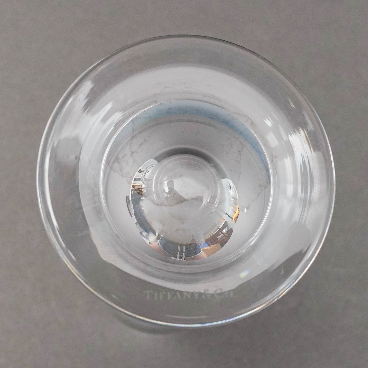 Tiffany & Co Signed Turtle Hare Rabbit Fluted Champagne Crystal Glass Set Of 2