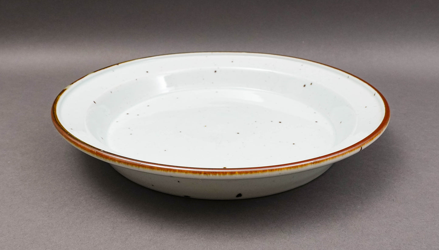 Dansk Denmark Niels Refsgaard Brown Mist 13" Deep Round Bowl Platter Pie Dish