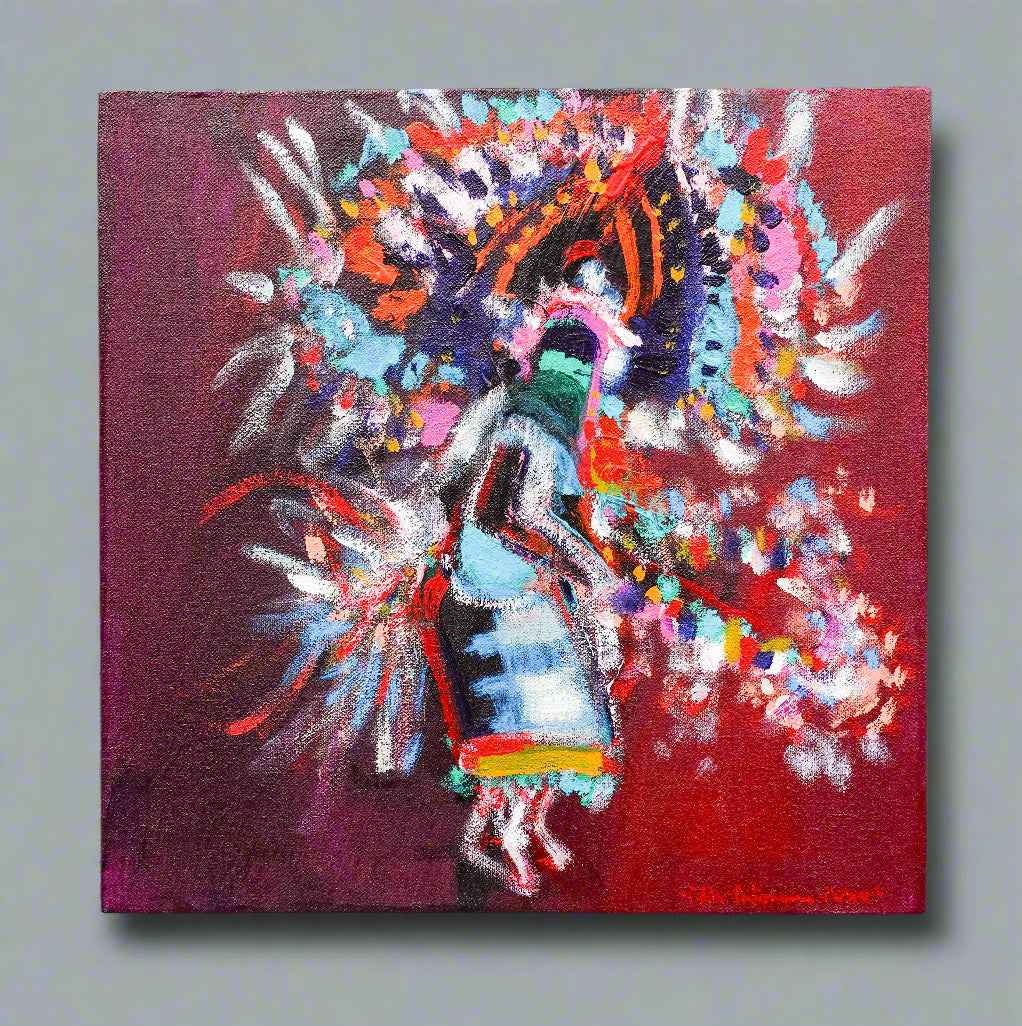 Pablo Antonio Milan (American, 1961-2017) Kachina Dancer Oil On Canvas Painting