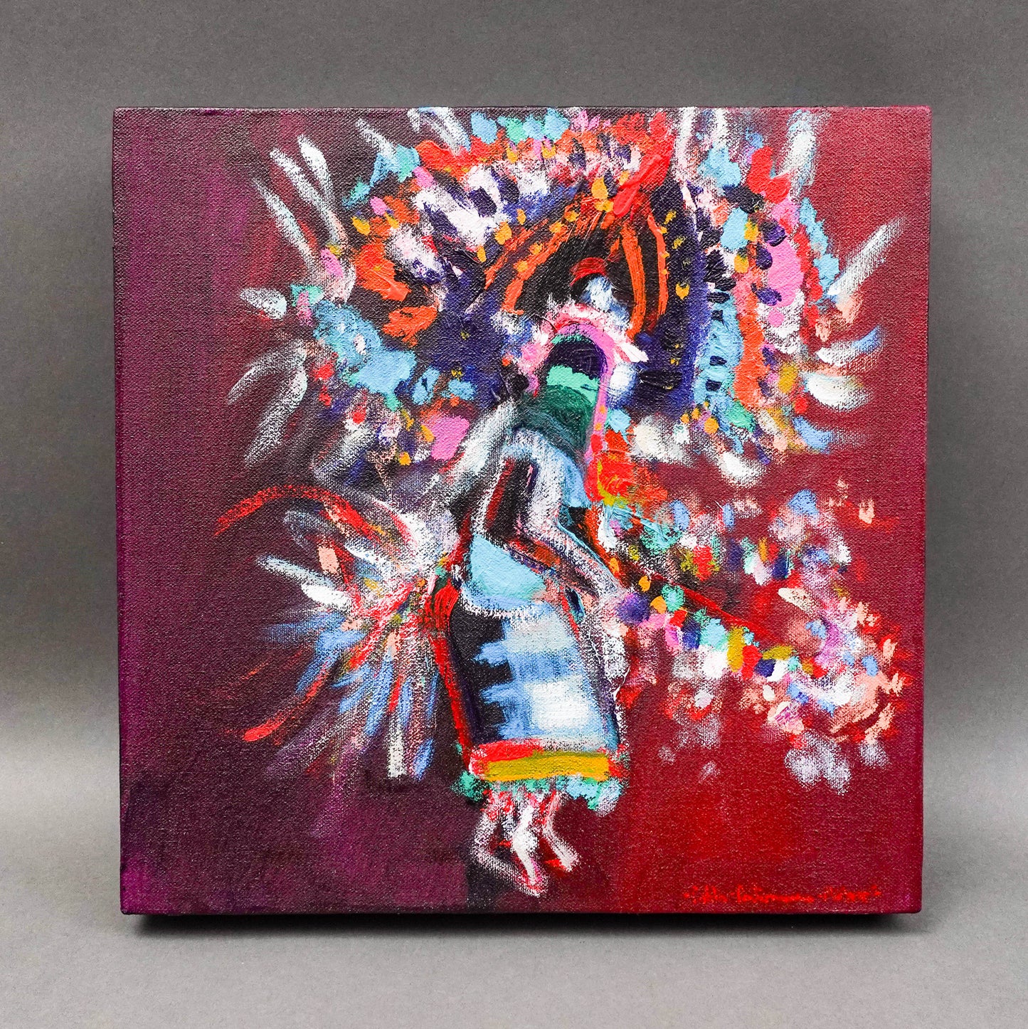 Pablo Antonio Milan (American, 1961-2017) Kachina Dancer Oil On Canvas Painting