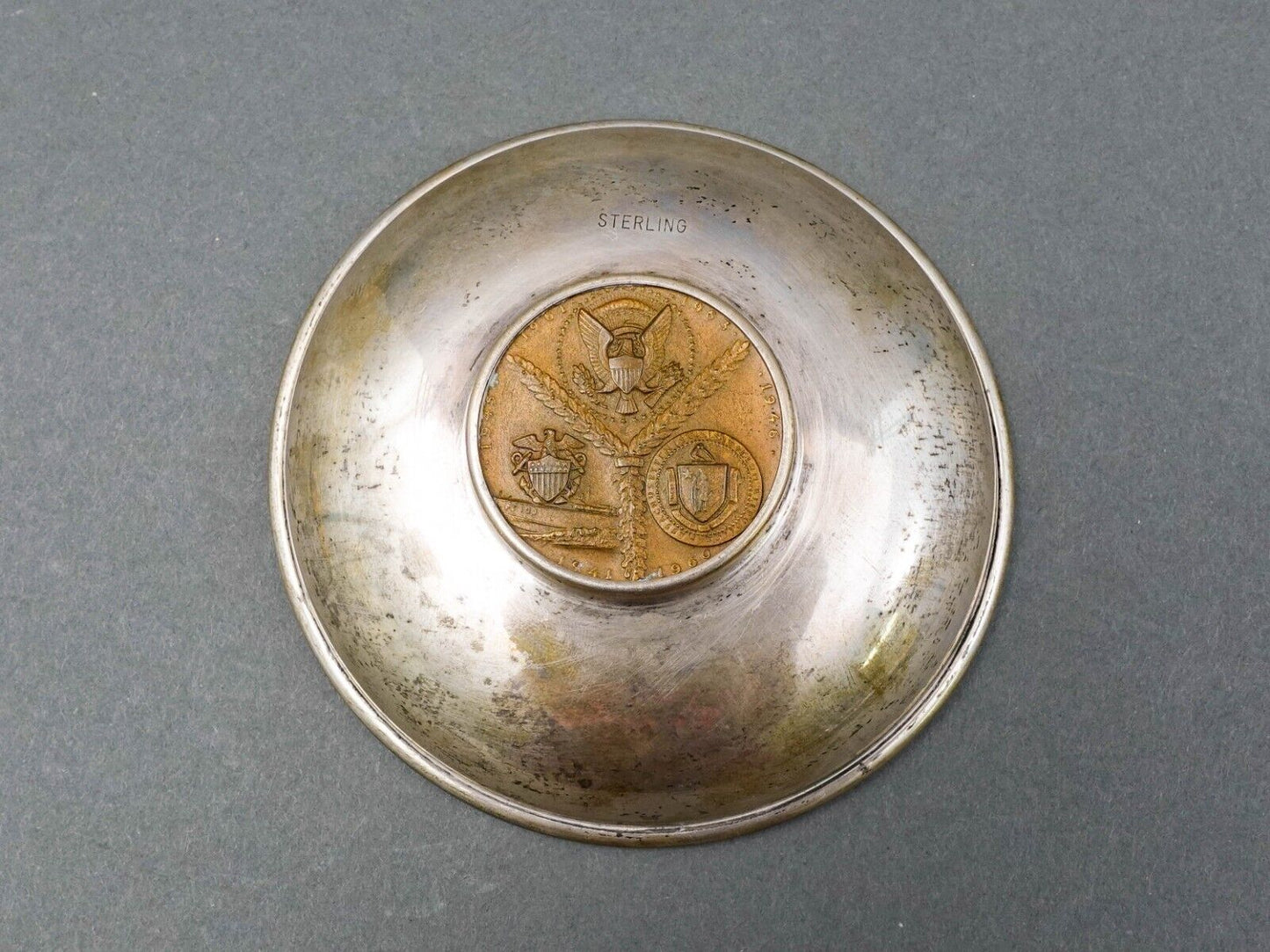 Commemorative 1962 John F. Kennedy JFK Medal & Sterling Silver Change Bowl Dish