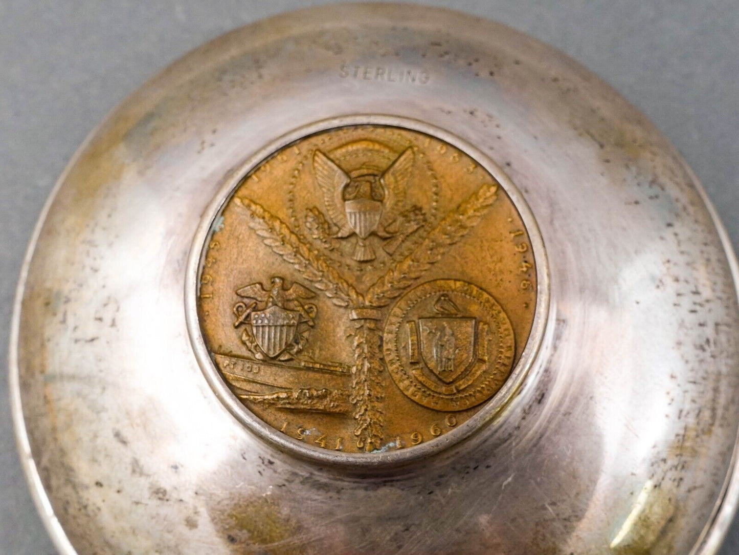 Commemorative 1962 John F. Kennedy JFK Medal & Sterling Silver Change Bowl Dish