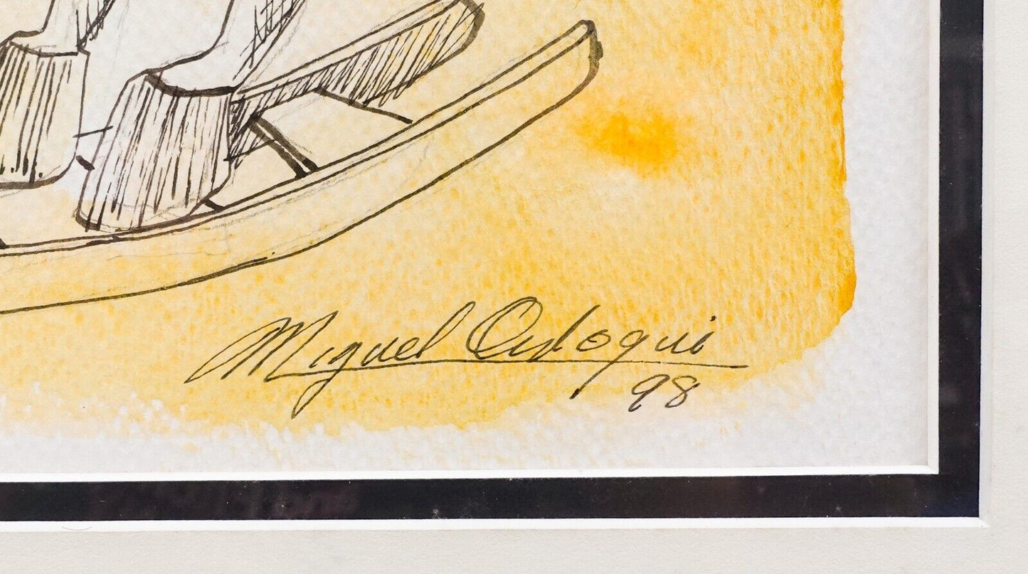 Miguel Ordoqui (Cuban, 1939-2023) Signed Ink And Watercolor On Paper 1998