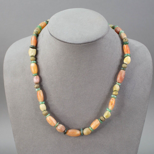 Himalayan Old Beads From Ancient Indo-Tibetan Antique Agate Beads Necklace Mala