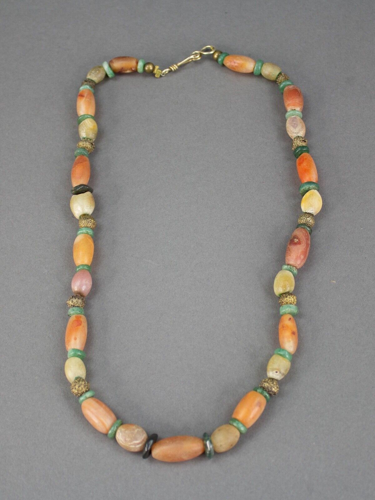 Himalayan Old Beads From Ancient Indo-Tibetan Antique Agate Beads Necklace Mala